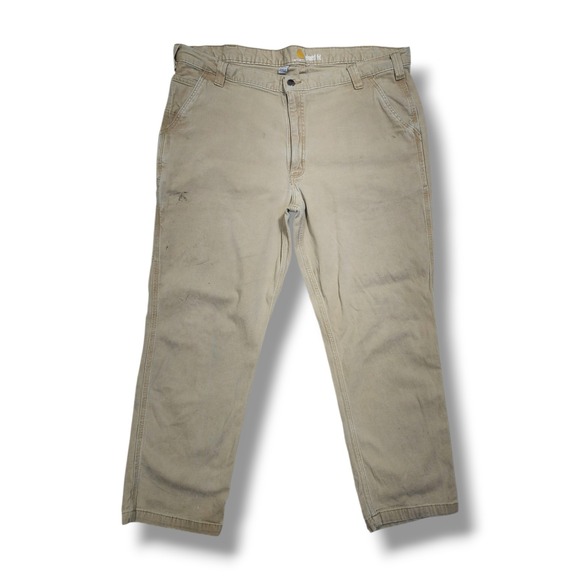 Carhartt Other - Carhartt relaxed fit khaki 5 pocket Canvas Pants Men's 42X30 Distressed